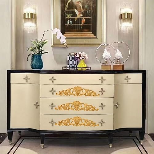 Vista 33 de Long Wood Appliques - DIY Wooden Carved Onlays for Bed, Door, Cabinet & Wardrobe Decoration (4PC, 20x5cm/7.8"x1.9")