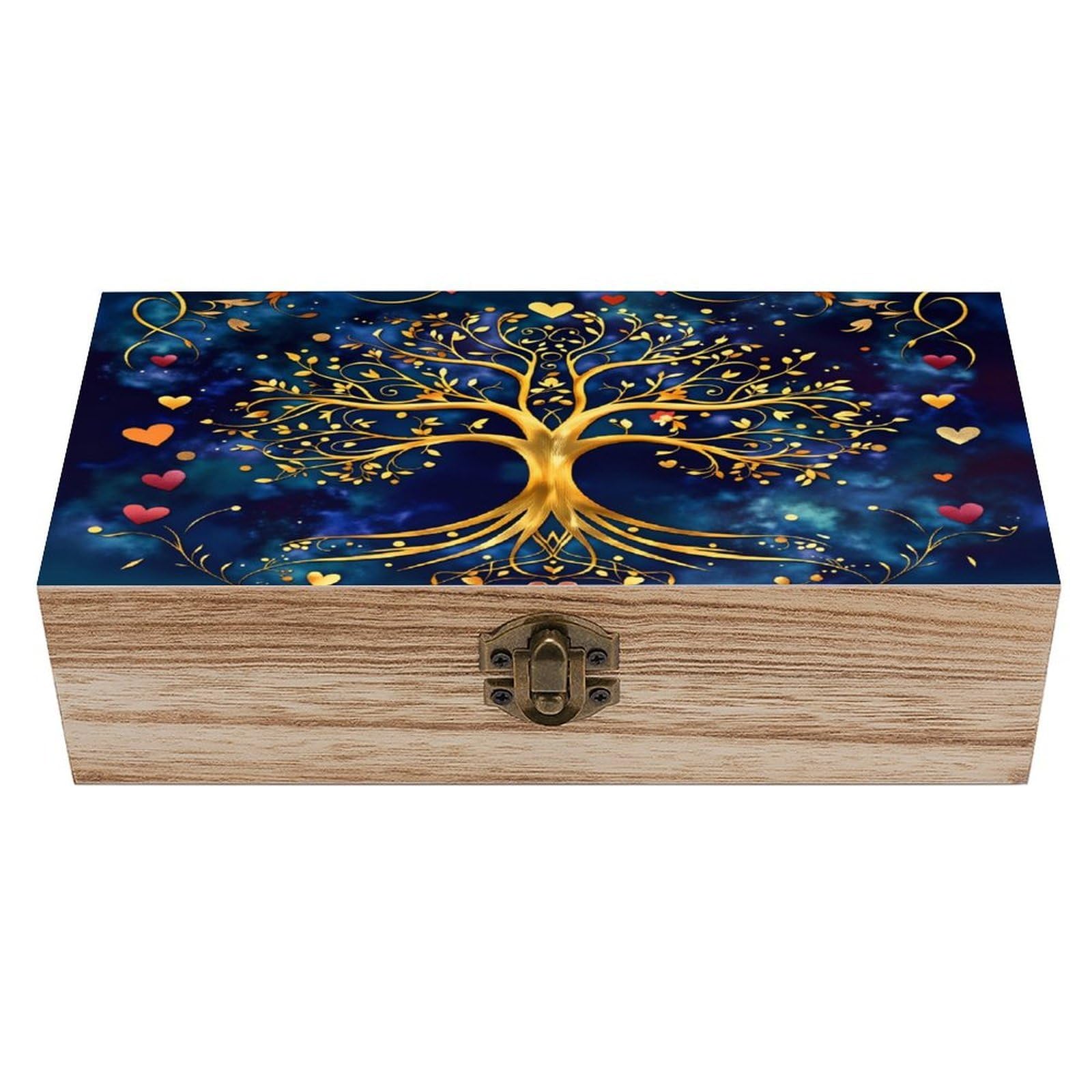 asbwuo Tree of Life Vintage Wooden Keepsake Box