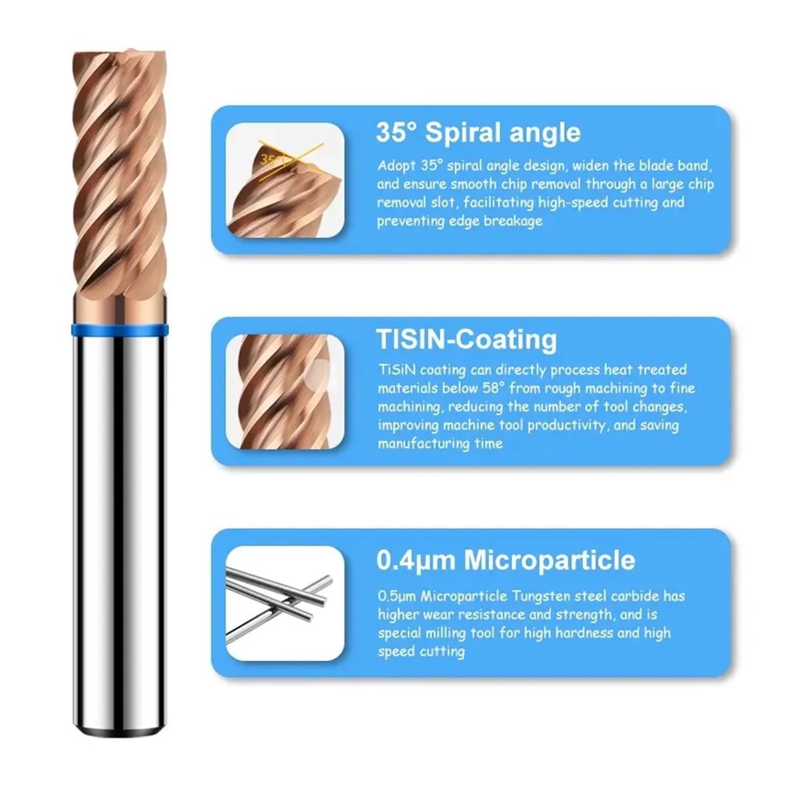 Frezy świecowe 6F kolorowa powłoka pierścieniowa stal wolframowa węglik płaski spód do narzędzi mechanicznych CNC TGB-HRC65 (5,18x70x150)