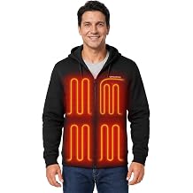 Venustas 12V Dual-Control Heated Hoodie with Battery for Men & Women, Water-Repellent Unisex Heated Coat for Outdoor Work
