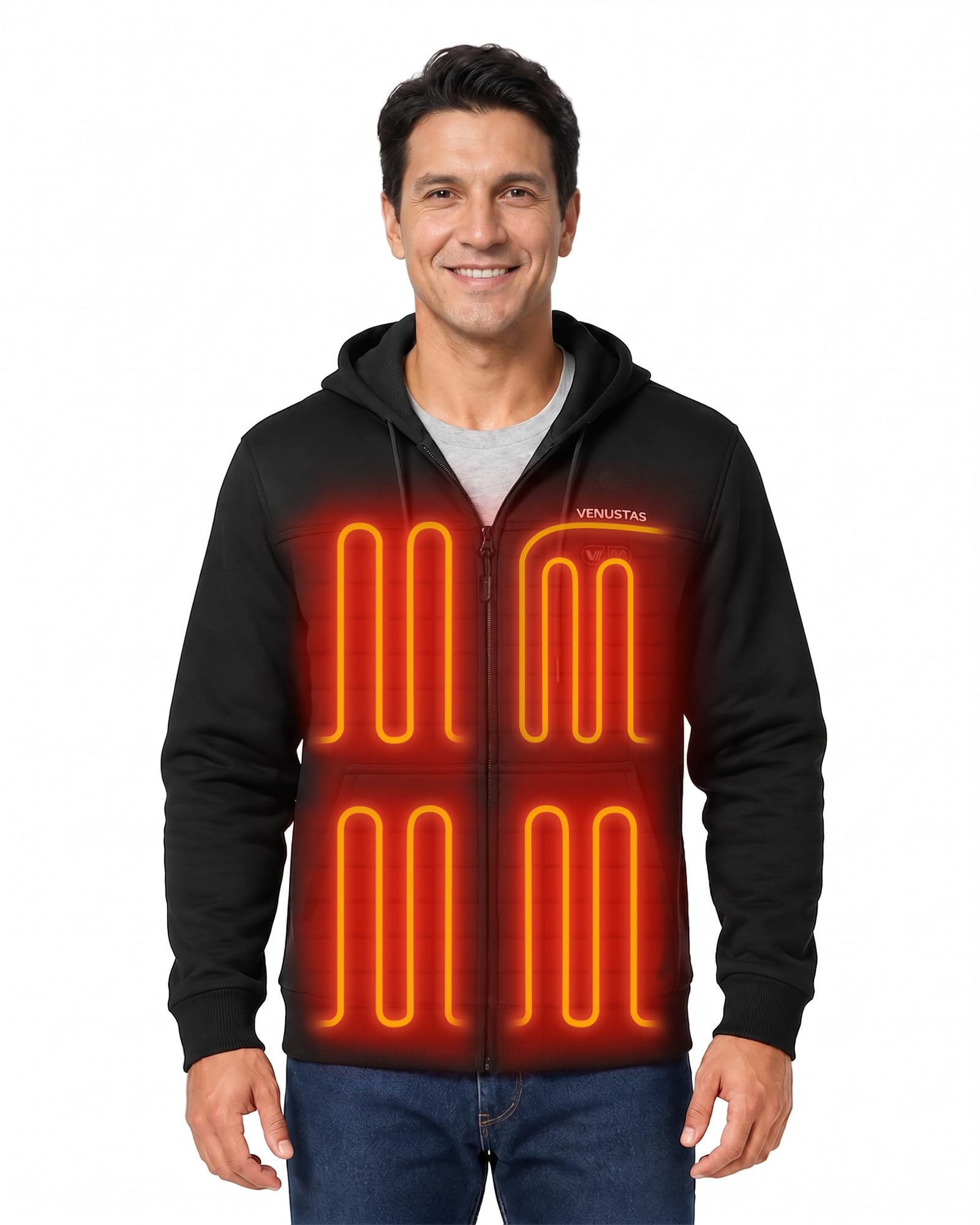Venustas 12V Unisex Dual-Control Heated Hoodie with Battery, Work Jacket