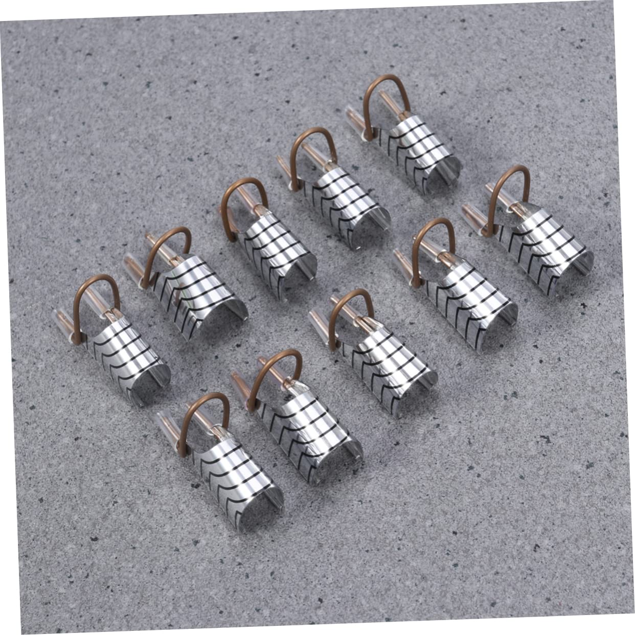 Healvian 45pezzi Forme Per Unghie Alluminio Riproponibili e Pratiche Per Estensione Unghie Strumento Per Nail Art Per Manicure Argento