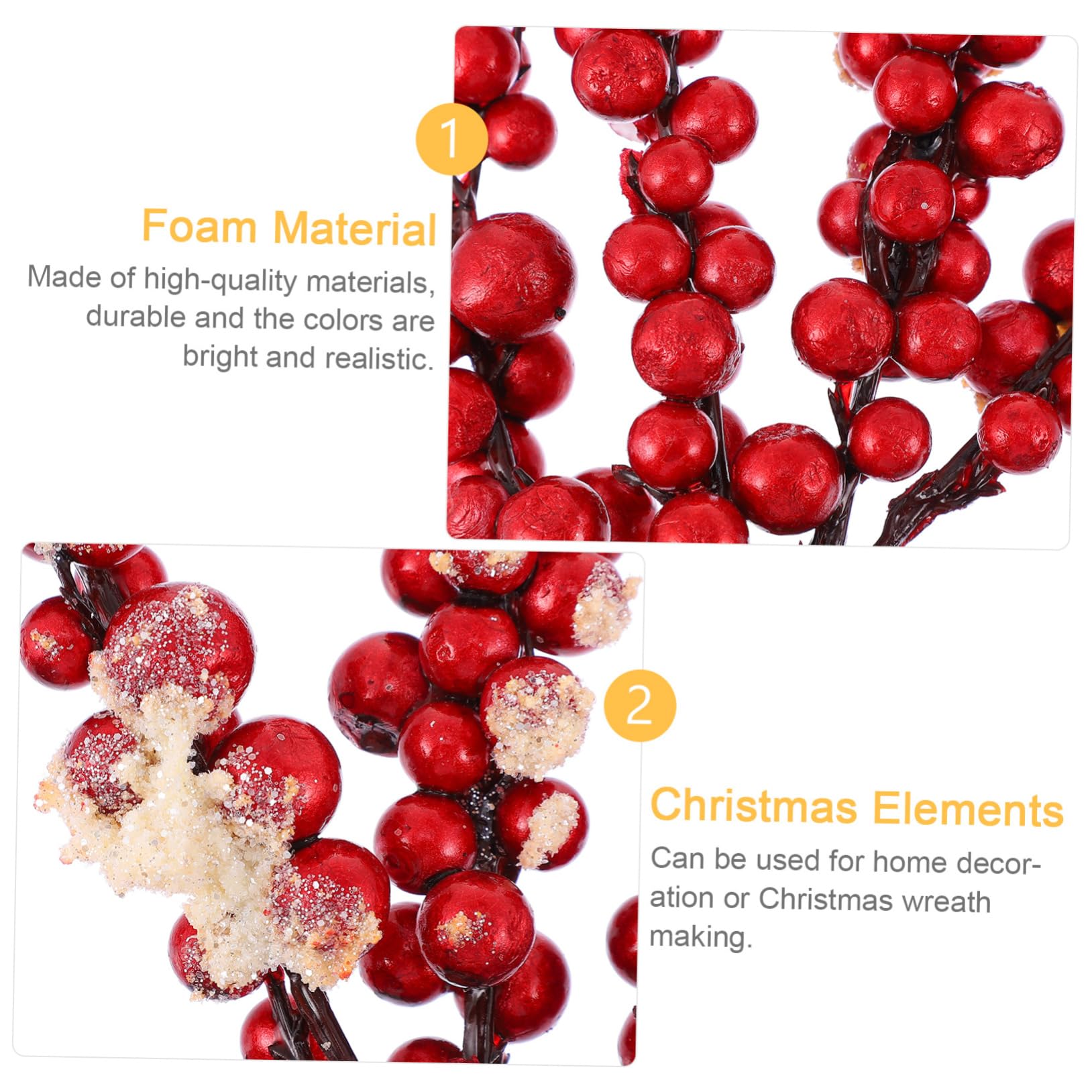 DECHOUS 6piezas Adornos De Artificiales Rojas para Decoración Navideña De Ramas Simuladas para Arreglos y Manualidades