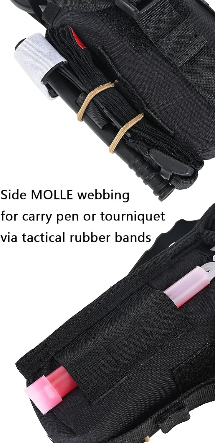 SABADO Tactical Blow Out Med Pouch Bleeder Emergency First Aid Kit MOLLE Clip Trauma Shears Tourniquet Holder Empty IFAK Pouch (Kit Not Included) Security Survival Gear