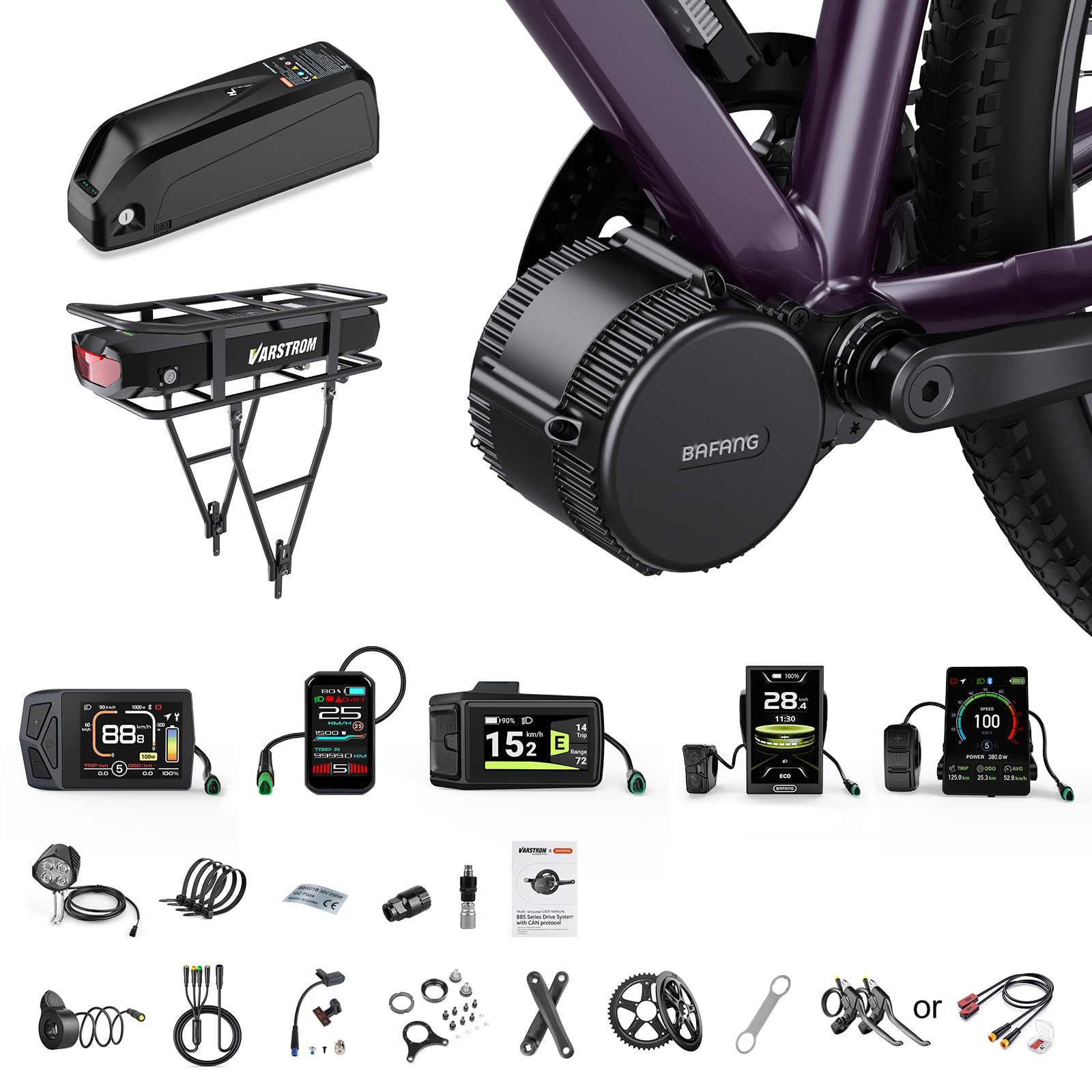 BAFANG 1000W 500W 750W Mid Drive Kit with Battery(Optional),Bafang