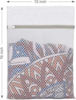 Vista 5 de 3 bolsas de lavandería duraderas de malla de panal de abeja, bolsas reutilizables para lavar a máquina para prendas delicadas de 12 x 16 pulgadas