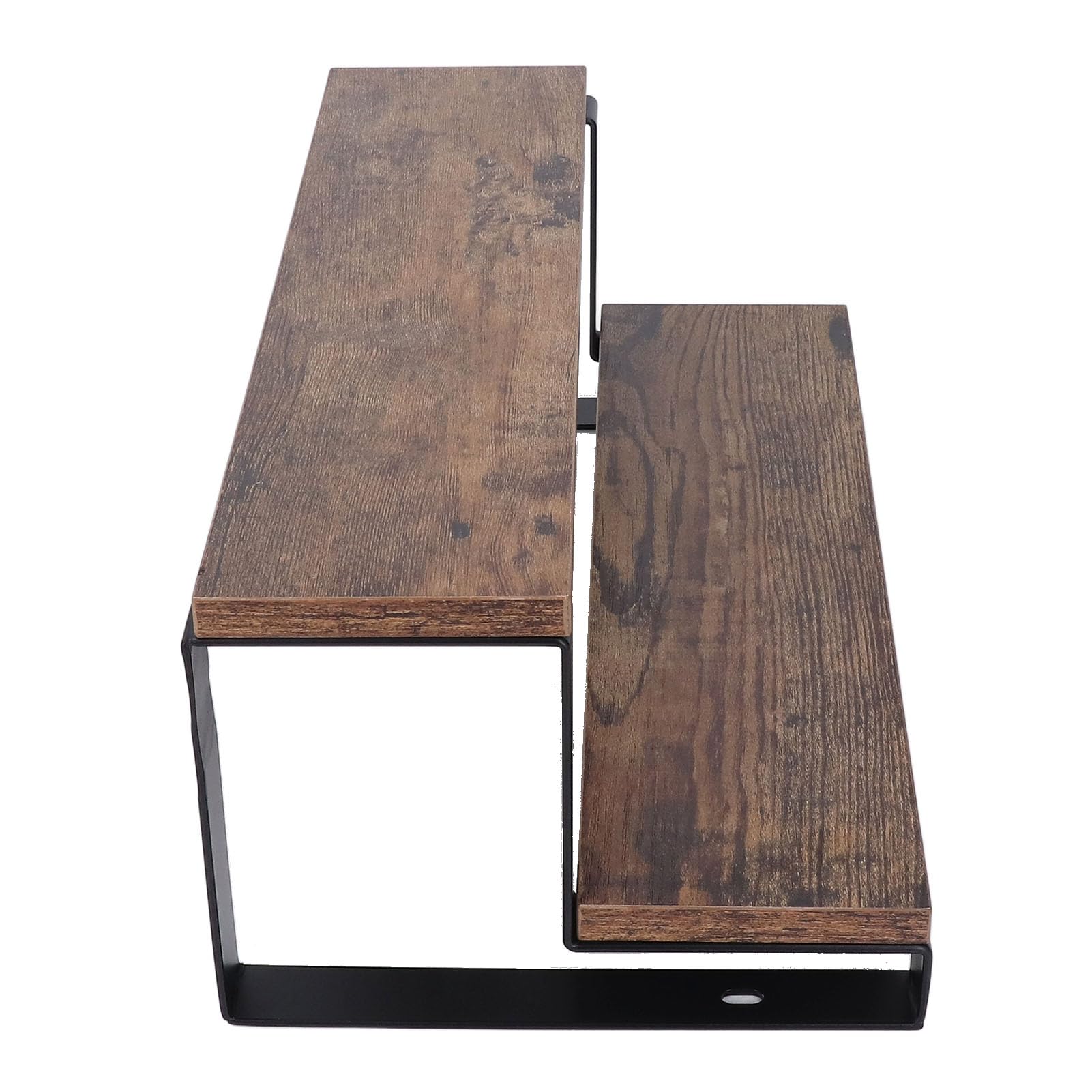 Soporte elevador de madera de 2 niveles, organizador de perfume, estante de exhibición de especias, ideal para muñecas y aperitivos