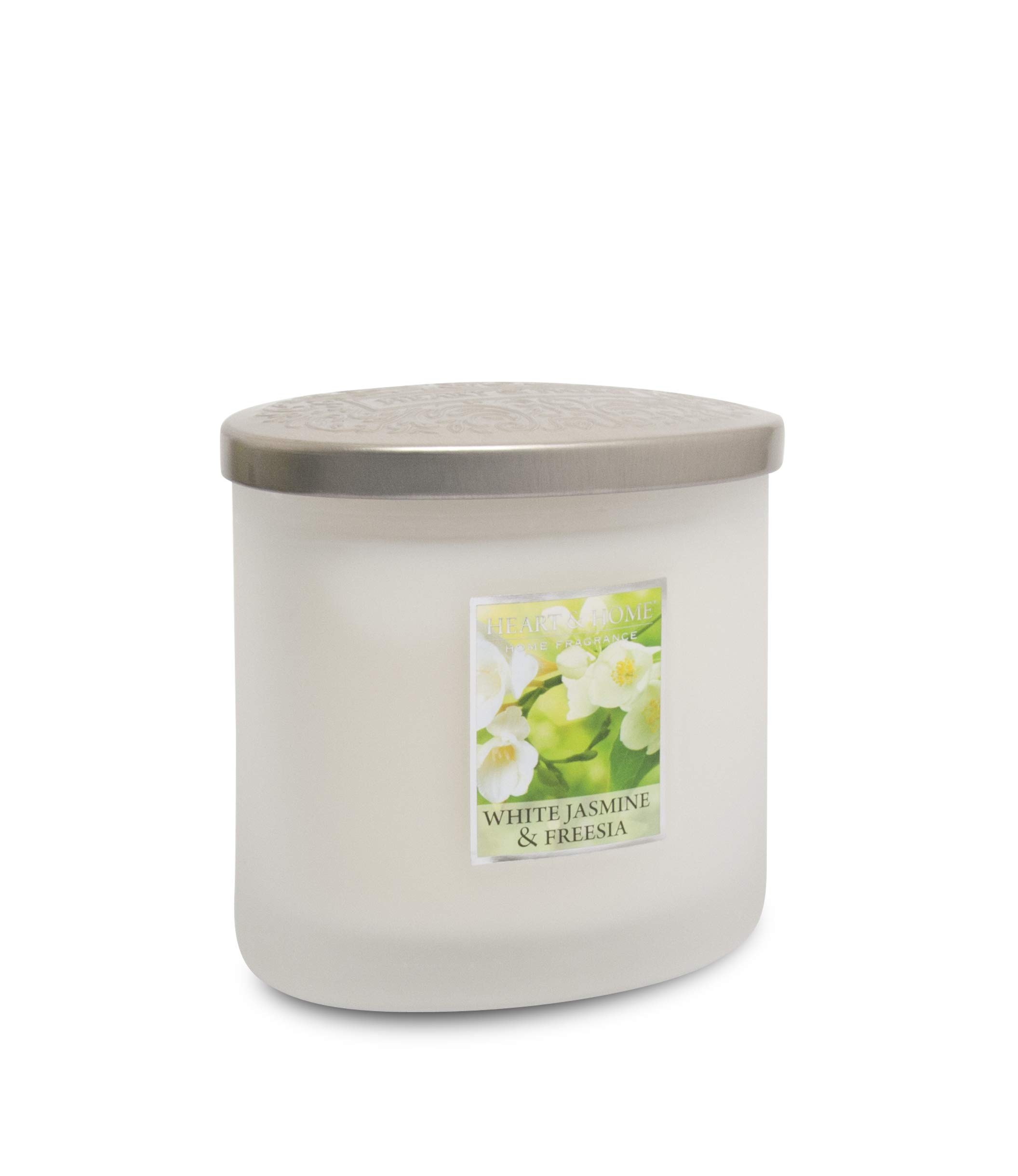Heart & Home Twin Wick Ellipse Candle (White Jasmine & Freesia)