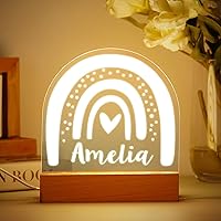 Vista 8 de VEELU Luz nocturna con nombre personalizado con hada rosa, luz nocturna personalizada para bebé, texto grabado, luz individual para niños, princesa
