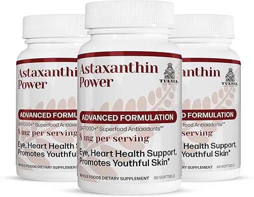 TURNER Nueva Zelanda Astaxantina Power con UAF1000+, antienvejecimiento, piel, ojo, nervio, recuperación muscular, suplemento antioxidante de apoyo
