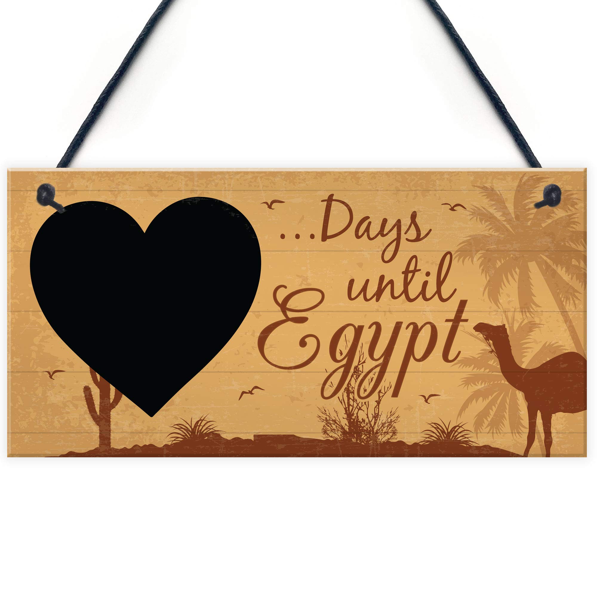 RED OCEAN Chalkboard Holiday Countdown To EGYPT Novelty Holiday Travel Birthday Gifts Friendship