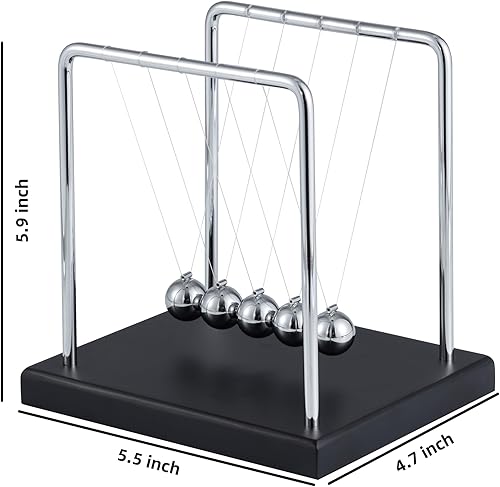 Miniatura 6 de Newtons Cradle - Bolas de equilibrio con base negra, adorno de escritorio para oficina en casa