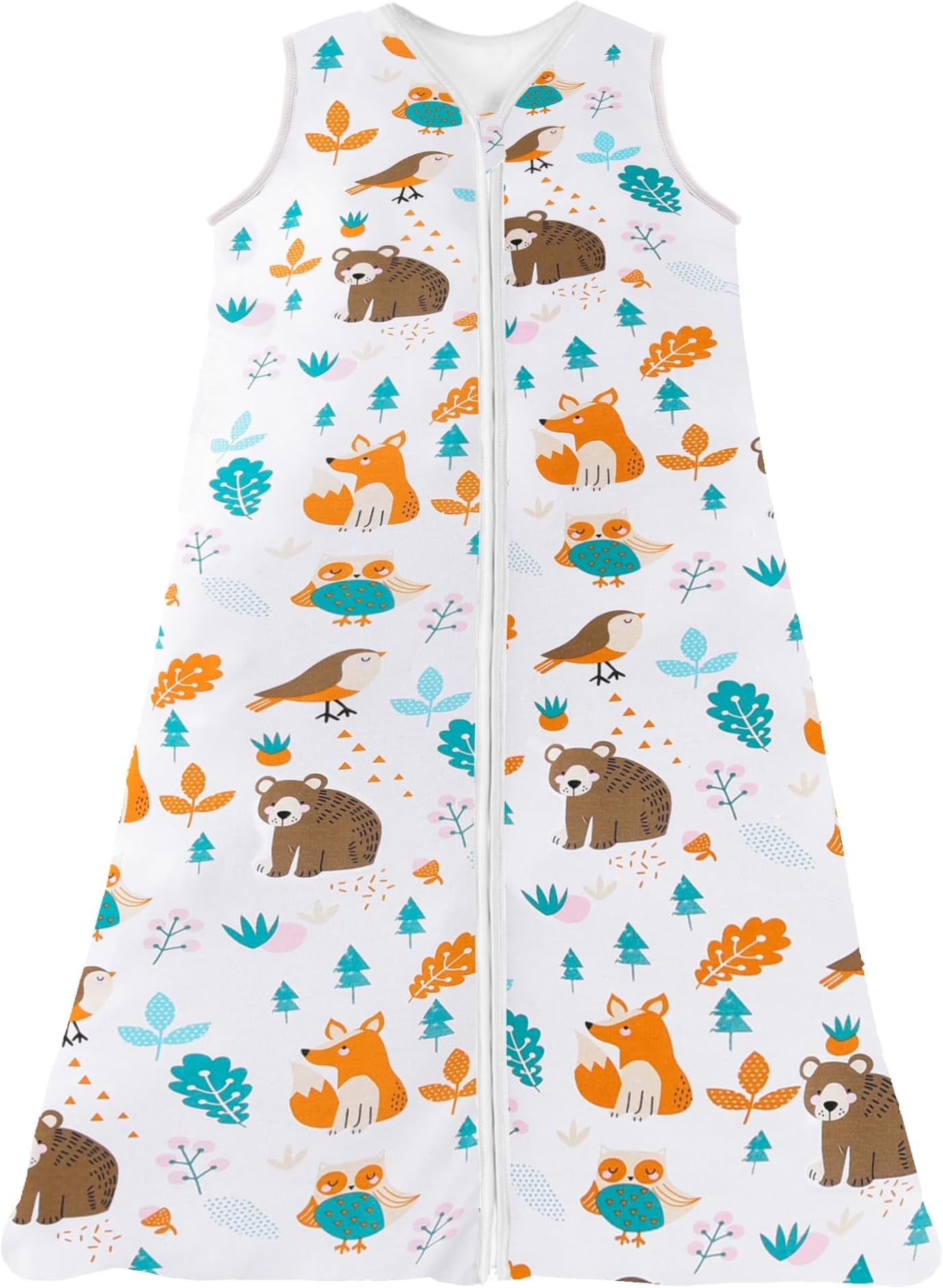 Baby Sleeping Bag for Summer 100% Cotton Unisex, Infant Sleeping Bag Wearable Blanket Sleeping Sack 90-110cm for Infant Toddler 18 to 36 Months (110/Baby Height 105-120cm, Forest Animals)