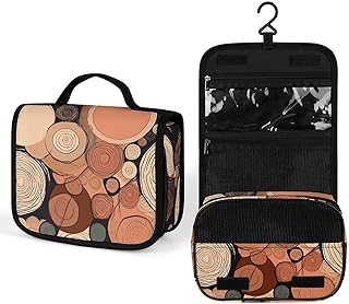 Hanging Wooden Circle PatternToiletry Bag Tra...