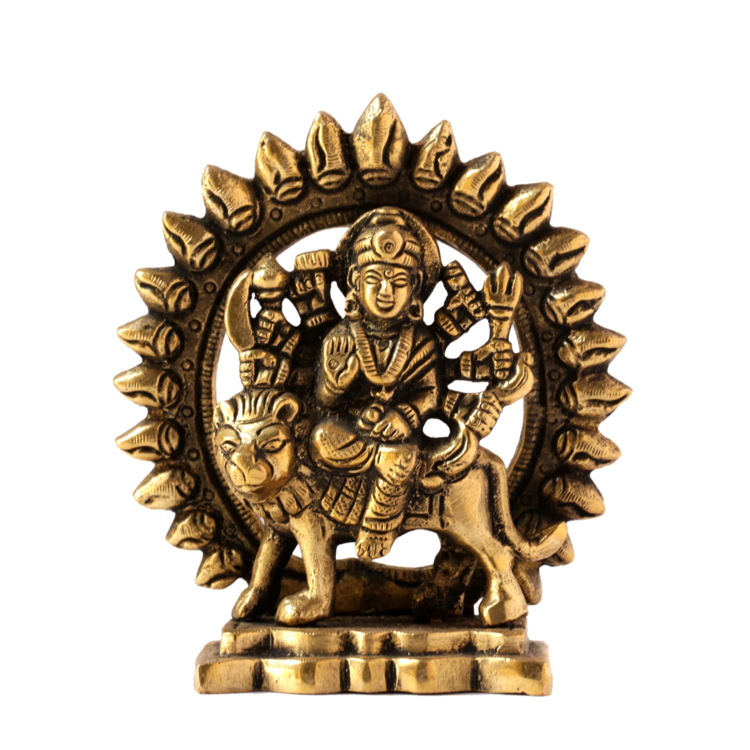Guru Jee Golden Guru Jee™ Maa Durga Brass Statue Mata Rani Idol Murti Religious Gifts Showpiece For Home Mandir Temple