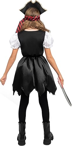 Miniatura 4 de Spooktacular Creations Disfraz de pirata para niños, vestido de princesa bucanero para niñas, fiesta temática de Halloween y juego de roles