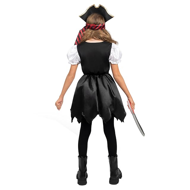 Foto 4 de 7 de Spooktacular Creations Disfraz de pirata para niños, vestido de princesa bucanero para niñas
