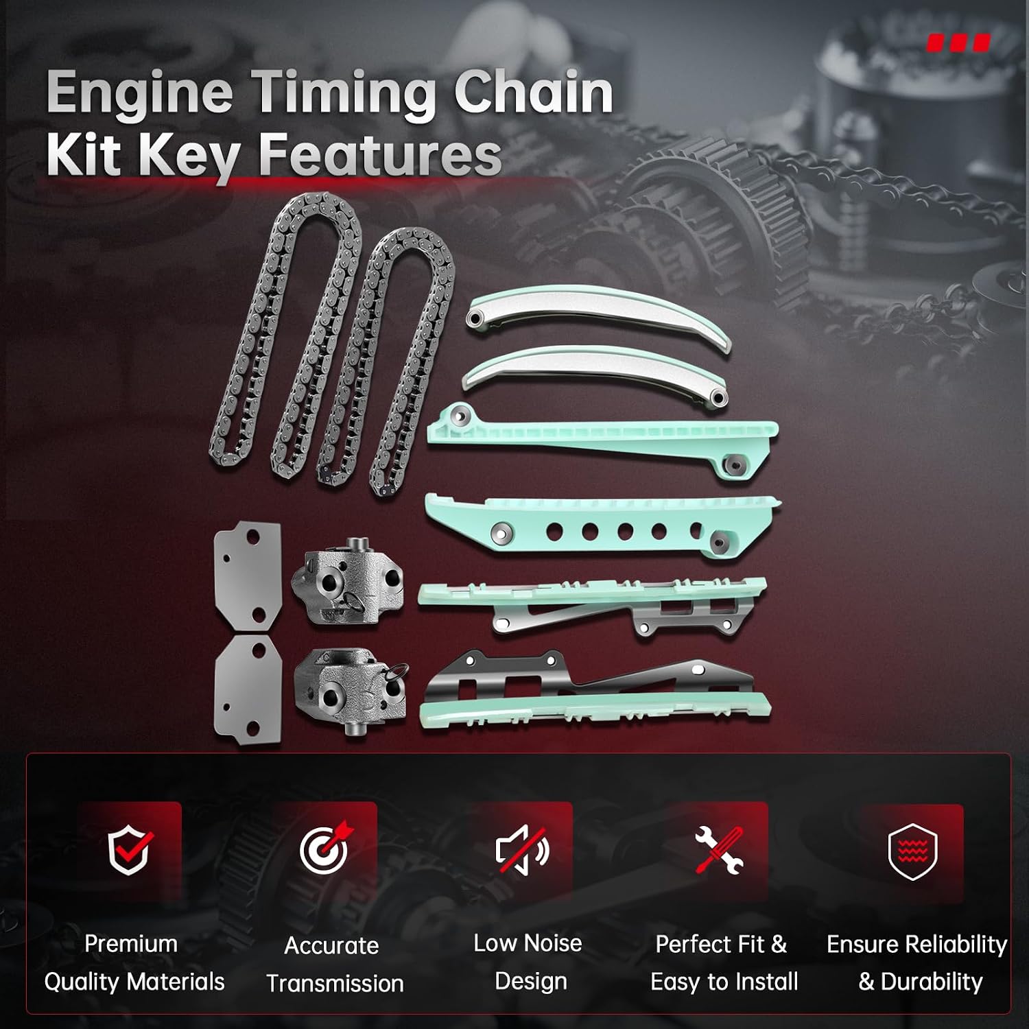 CCIYU Timing Chain Kit for Ford for Lincoln for Mercury Crown Victoria E-150 Club Wagon Expedition Explorer F-150 F-150 Heritage M-ustang Town Car Grand Marquis Mountaineer E-150 4.6L