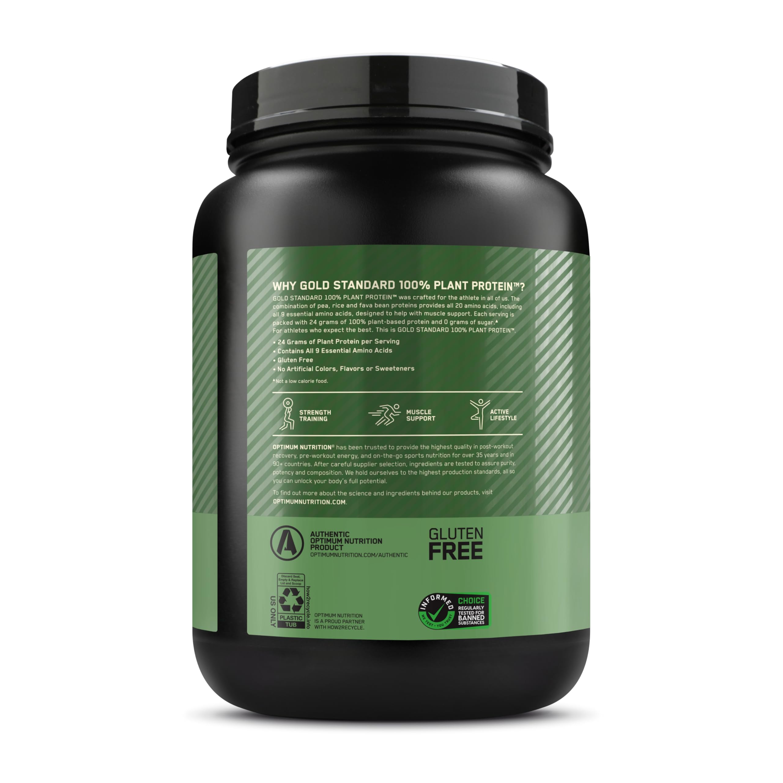 Optimum Nutrition Gold Standard 100% Plant Based Protein Powder, Gluten Free, Vegan Protein for Muscle Support and Recovery with Amino Acids - Creamy Vanilla, 20 Servings (Packaging May Vary) — Amazon image 11