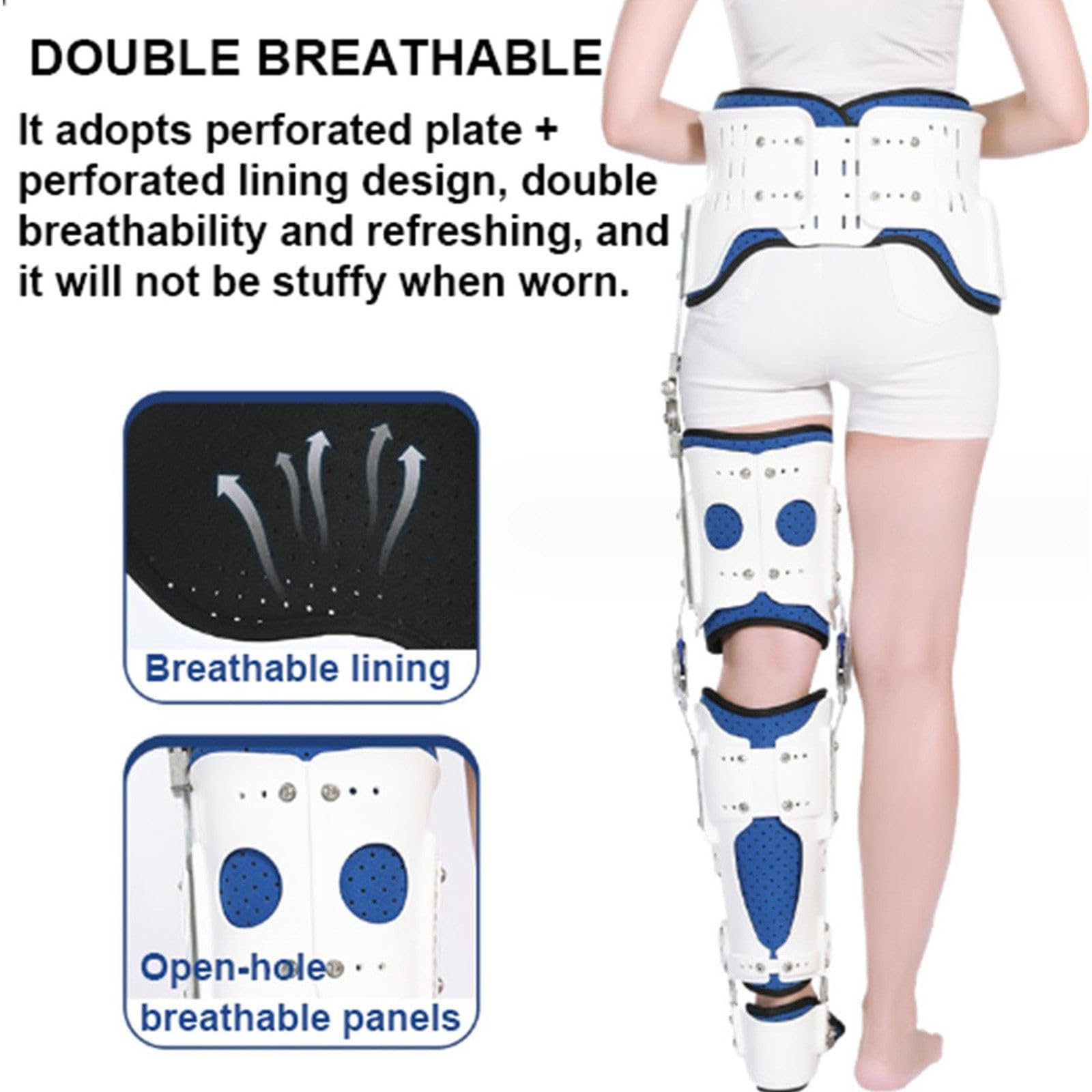 Ortezy Biodrowo-Kolanowe Ze Stopą I Butami Ortopedycznymi, Ortopedyczny Stabilizator Kolana, Regulowany Stabilizator Kolana Do Rehabilitacji Po Złamaniach Biodra, Stały Stabilizator Left-M