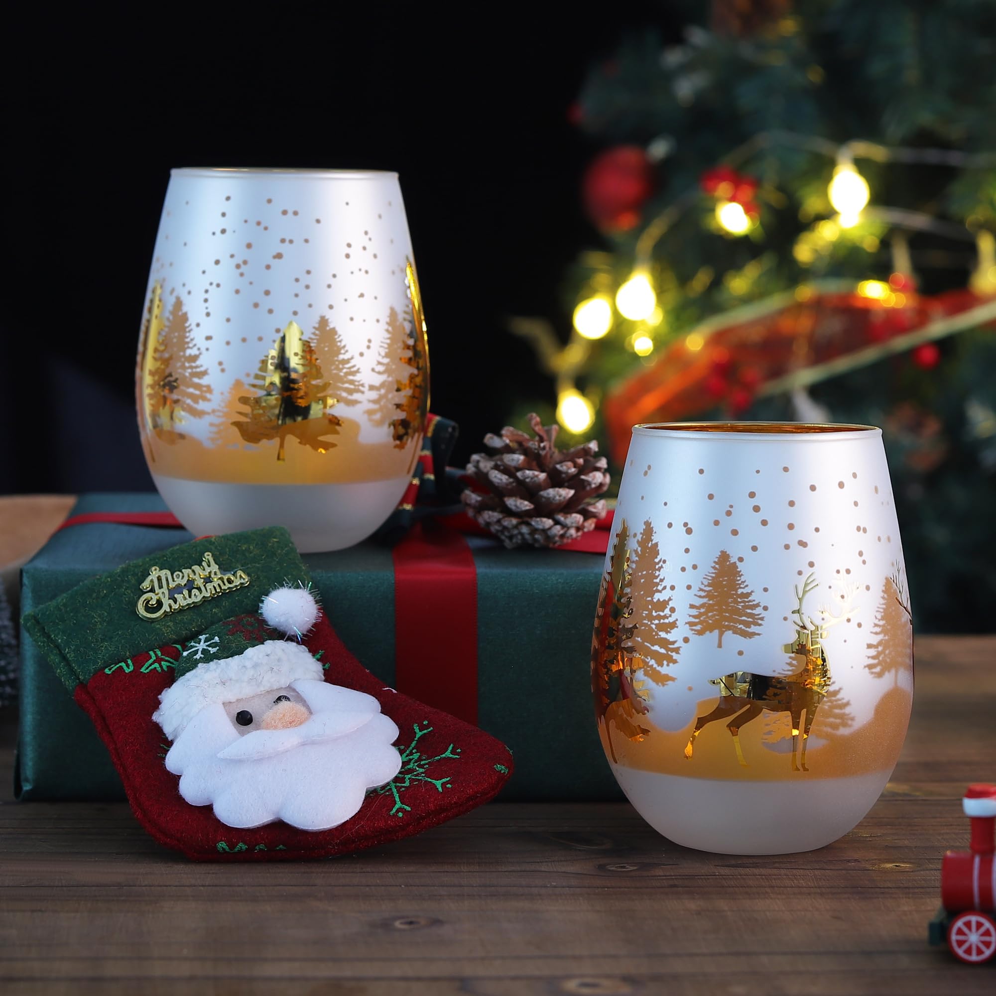 Bicchieri a forma di albero di Natale: set di 4 bicchieri per le feste - Italia