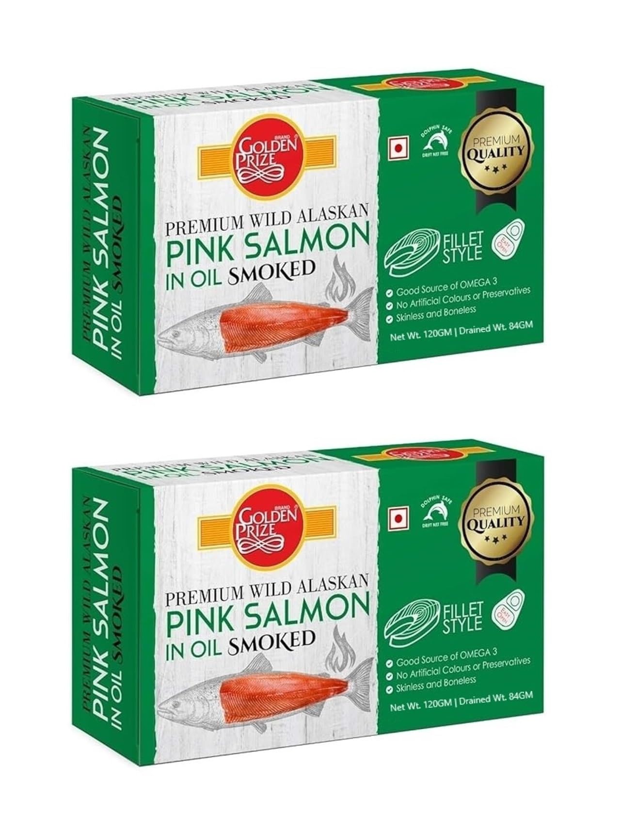 Golden Prize Smoked Pink Salmon Fillets in Oil 120Gms Each - Pack of 2 Units (B0C65BYBHT) Amazon Price History, Amazon Price Tracker