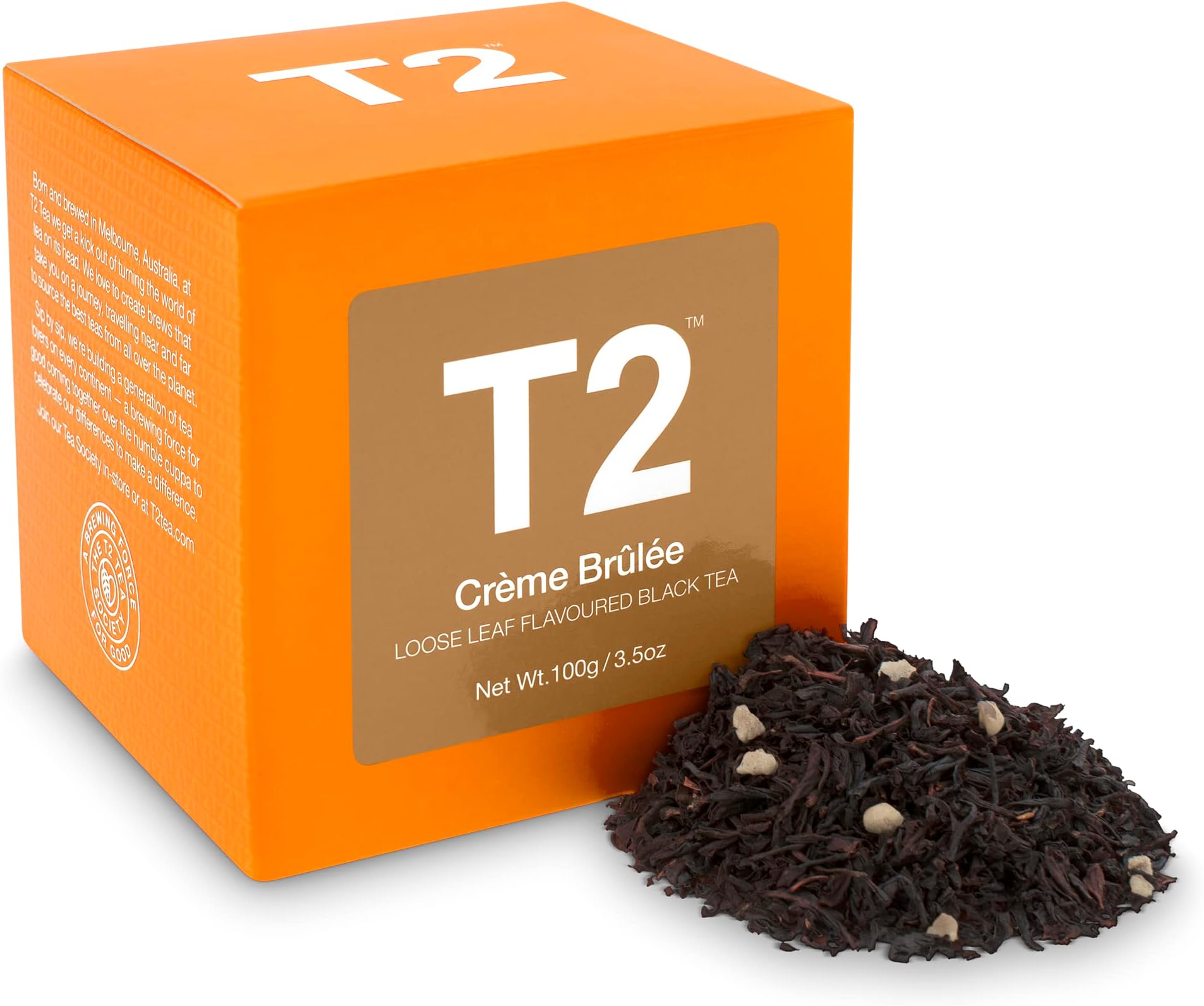 T2 Tea Crème Brulee Black Tea, Loose Leaf Black Tea in Gift Box, 3.5 Ounce (T125AE014)