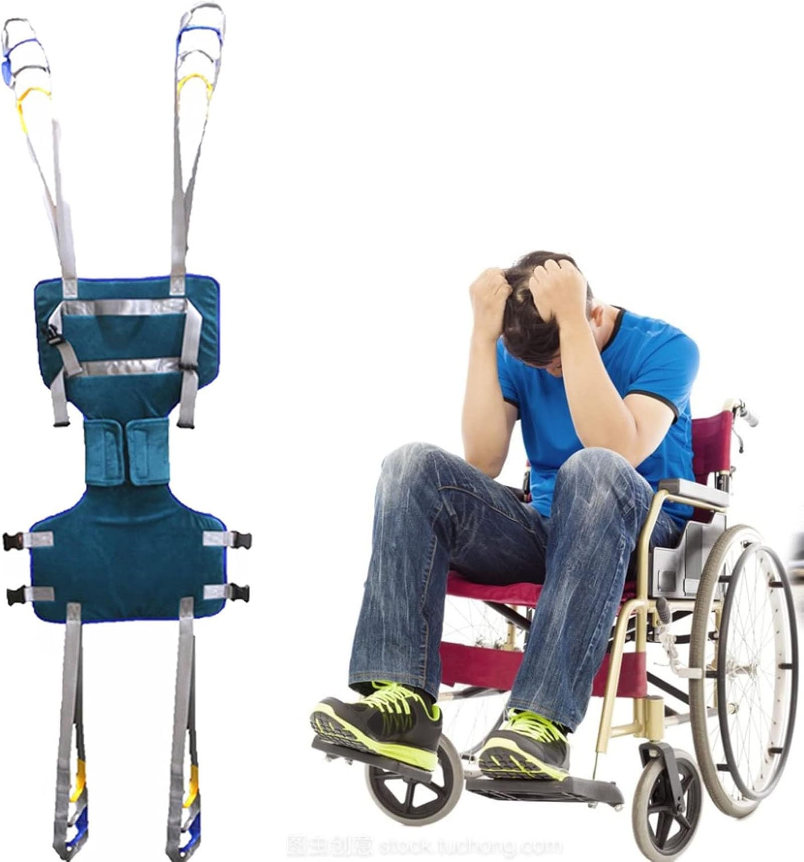 Arnés universalconfort, Arnés De Elevación De Paciente De Cuerpo Completo, Cinturón Médico para Andar,Cinturón para Caminar Asistido por El Paciente, para Enfermería,Anciano, Discapacitado(Medium)