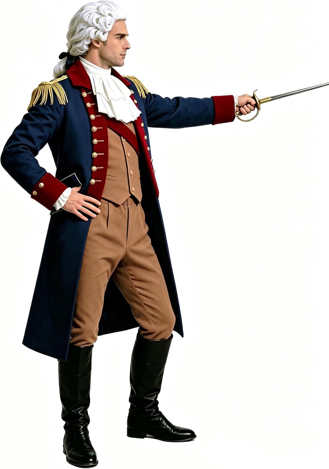 9 Pcs Adult Founding Father George Washington Colonial Costume