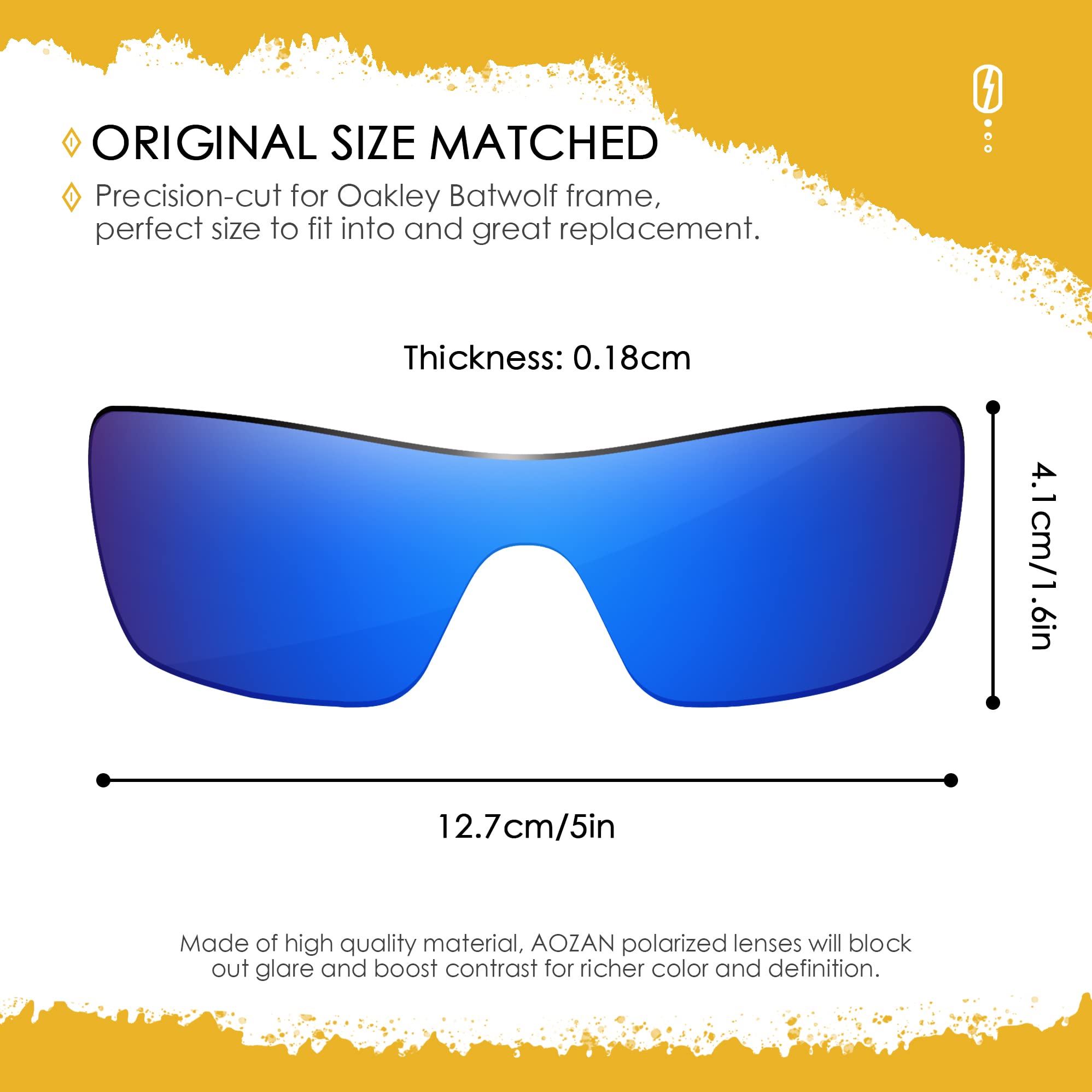 ANSI Z87.1 - Lenti di ricambio compatibili con Oakley Batwolf OO9101