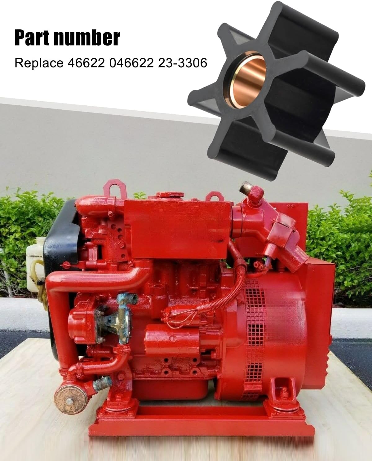 Water Pump Impeller Repair Kit Fit for Westerbeke 50 60 HZ Replace 46622 23-3306