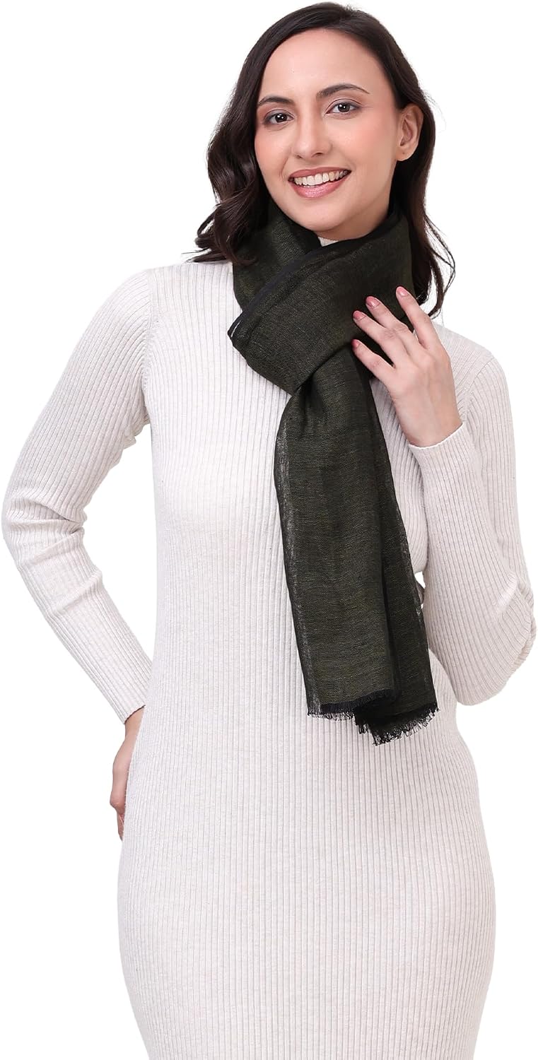 100% Pure Linen Scarf, Two Tone Melange, Large, Airy, Breathable, All Weather Linen Scarf.