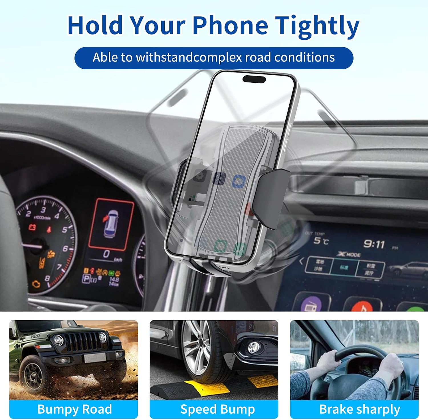 Car Phone Mount for Subaru Outback 2020-2023 Phone Holder Navigation,Fit for Outback Cellphone Mobile Cradle Auto Accessories Bracket Anti-Shake,360 Degree Rotation,Compatible for All Cell Phones