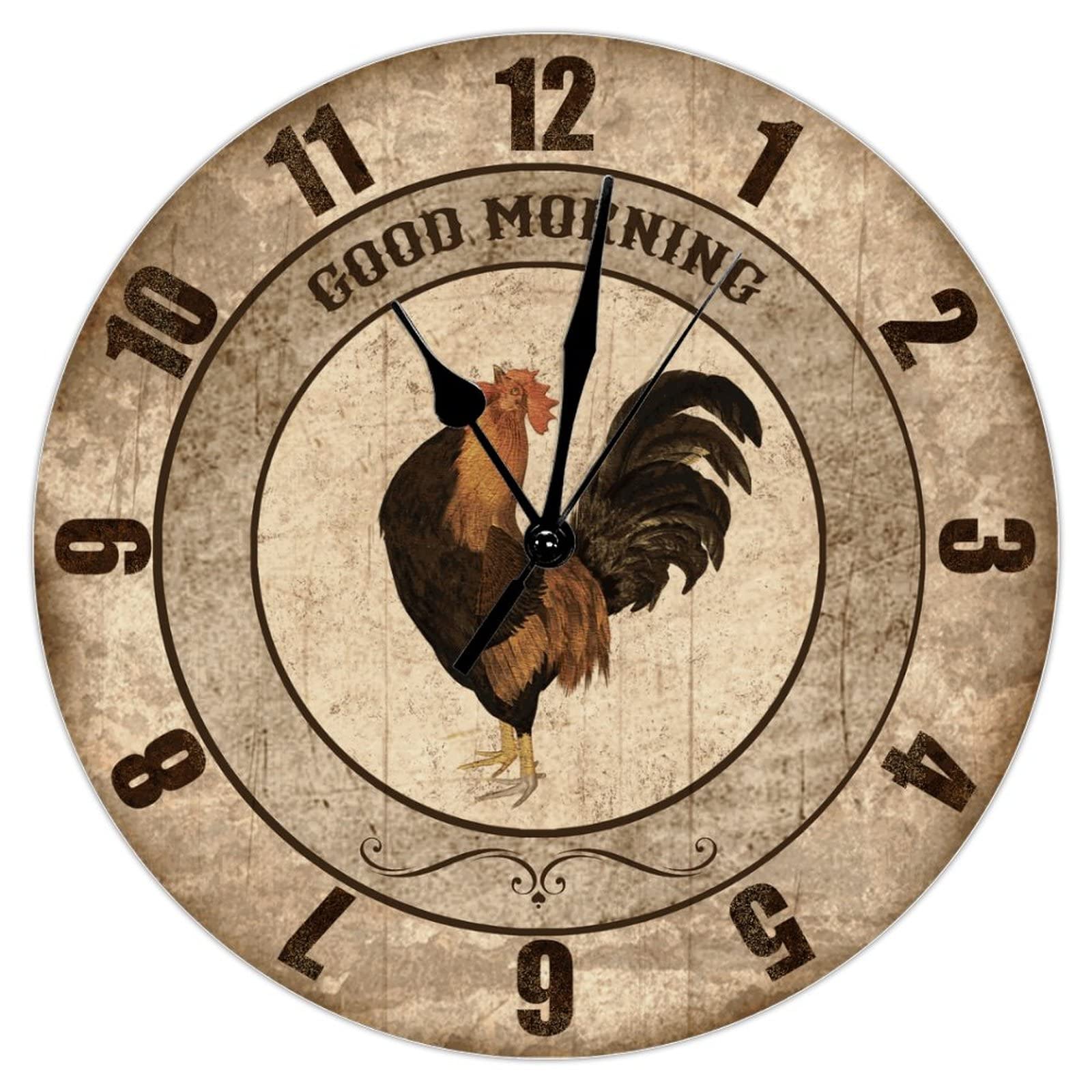 Horloge murale coq pour une ambiance chaleureuse de cuisine style ferme rustique