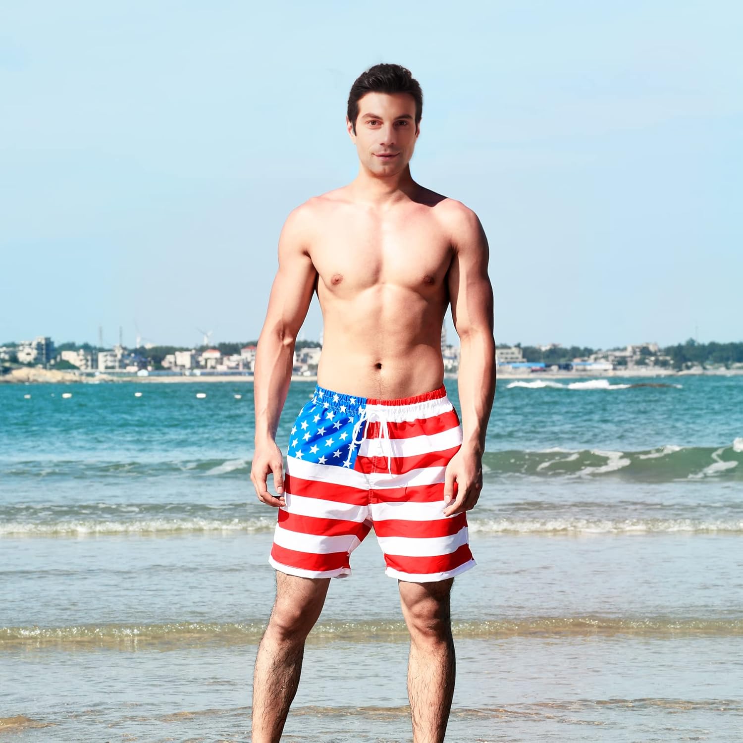 SUNDAY ROSE Mens Swim Trunks Quick Dry 5 inch Inseam Beach Shorts with Mesh Lining Bathing Suits for Men - Image 2