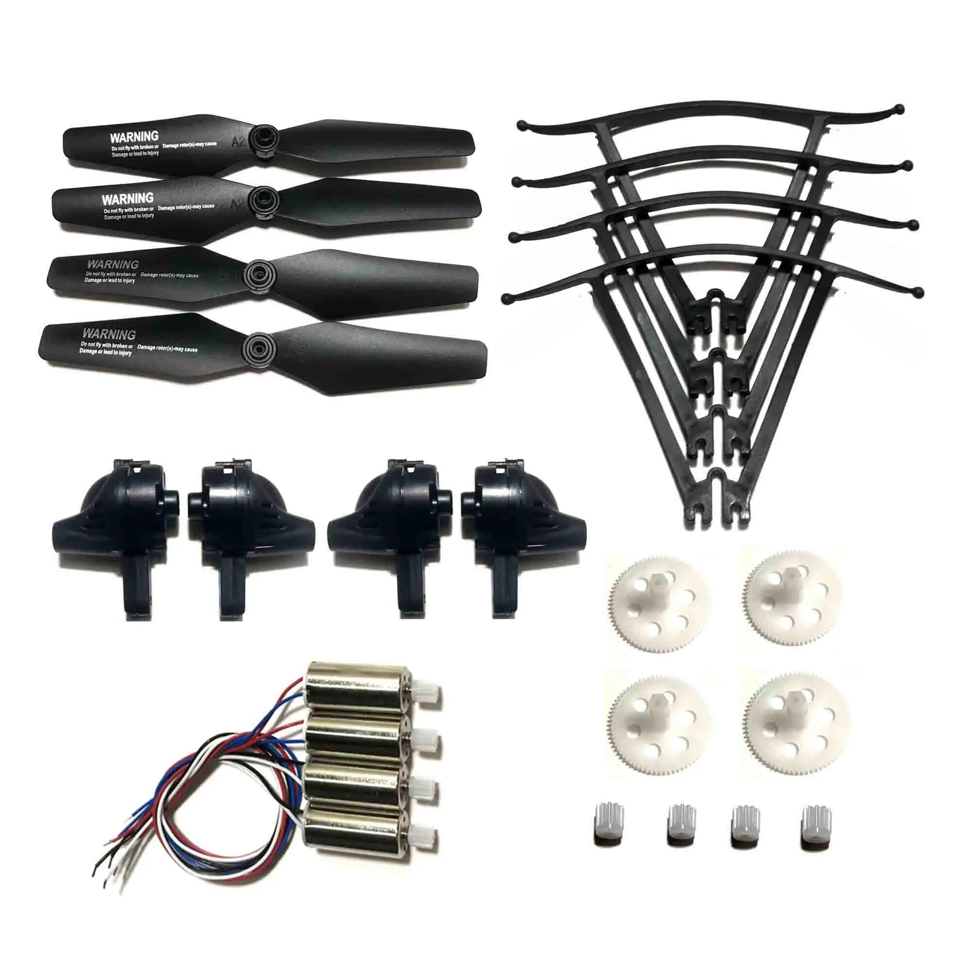 Plegable WIFI FPV Quadcopter piezas de repuesto brazo protector de hélice motores engranajes de Motor Kit de accesorios, for S173 Mini RC Drone Drönarbytesblad(Schwarz)