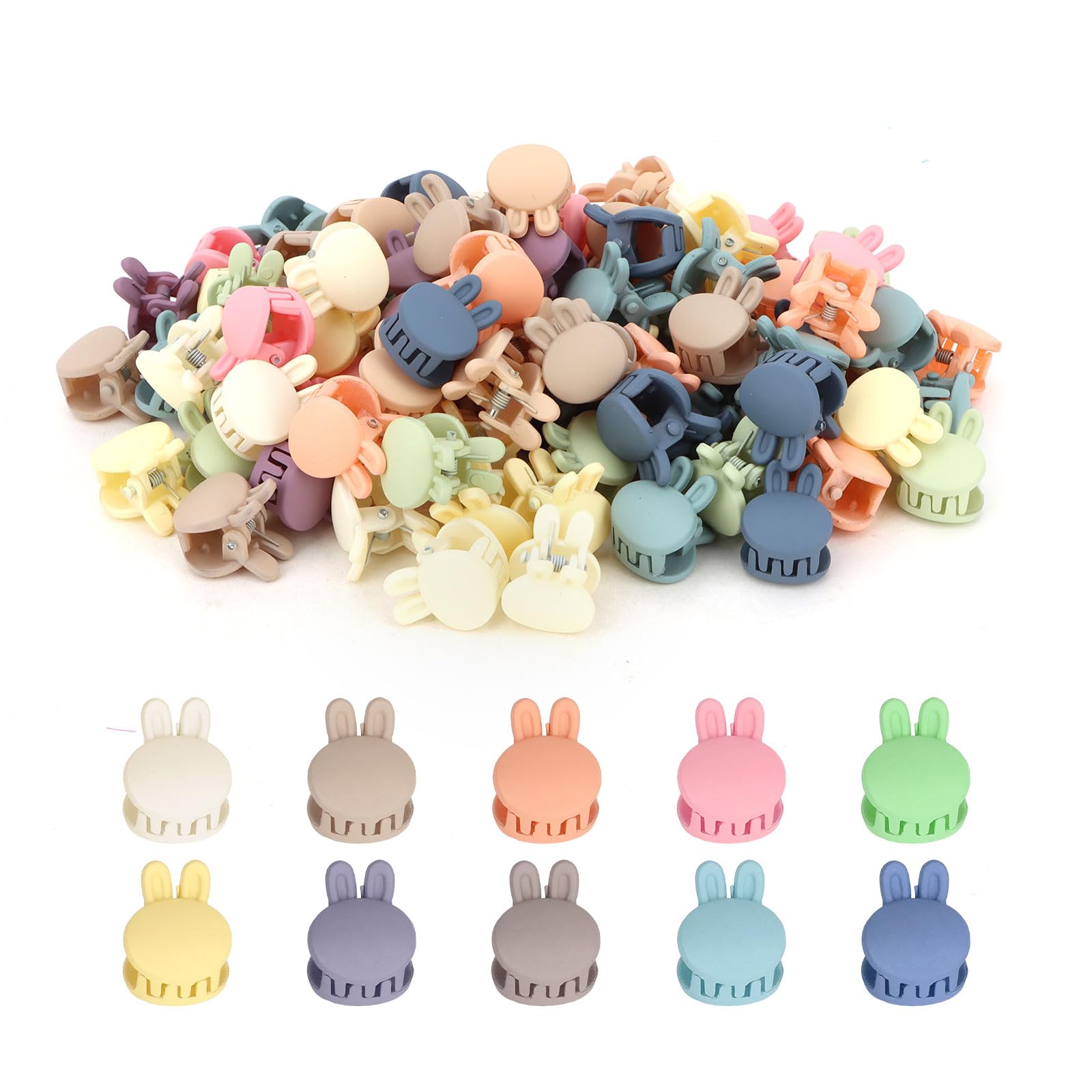 KEUKORZ 100 Stück Bunte Hasen Haarclips Mini Haarklammern Se