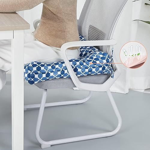 Miniatura 5 de JMGBird Cojín para silla de exterior, paquete de 2 cojines de asiento de patio de 19 x 19 pulgadas con lazos para muebles de patio, sillas,