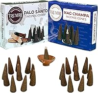 Vista 6 de TRUMIRI Incense Cones - Combo Pack of 20 Cone Incense - 10 Nag Champa + 10 Palo Santo - Insence Cones - Incense Cones Scented - Cone Incense Scents