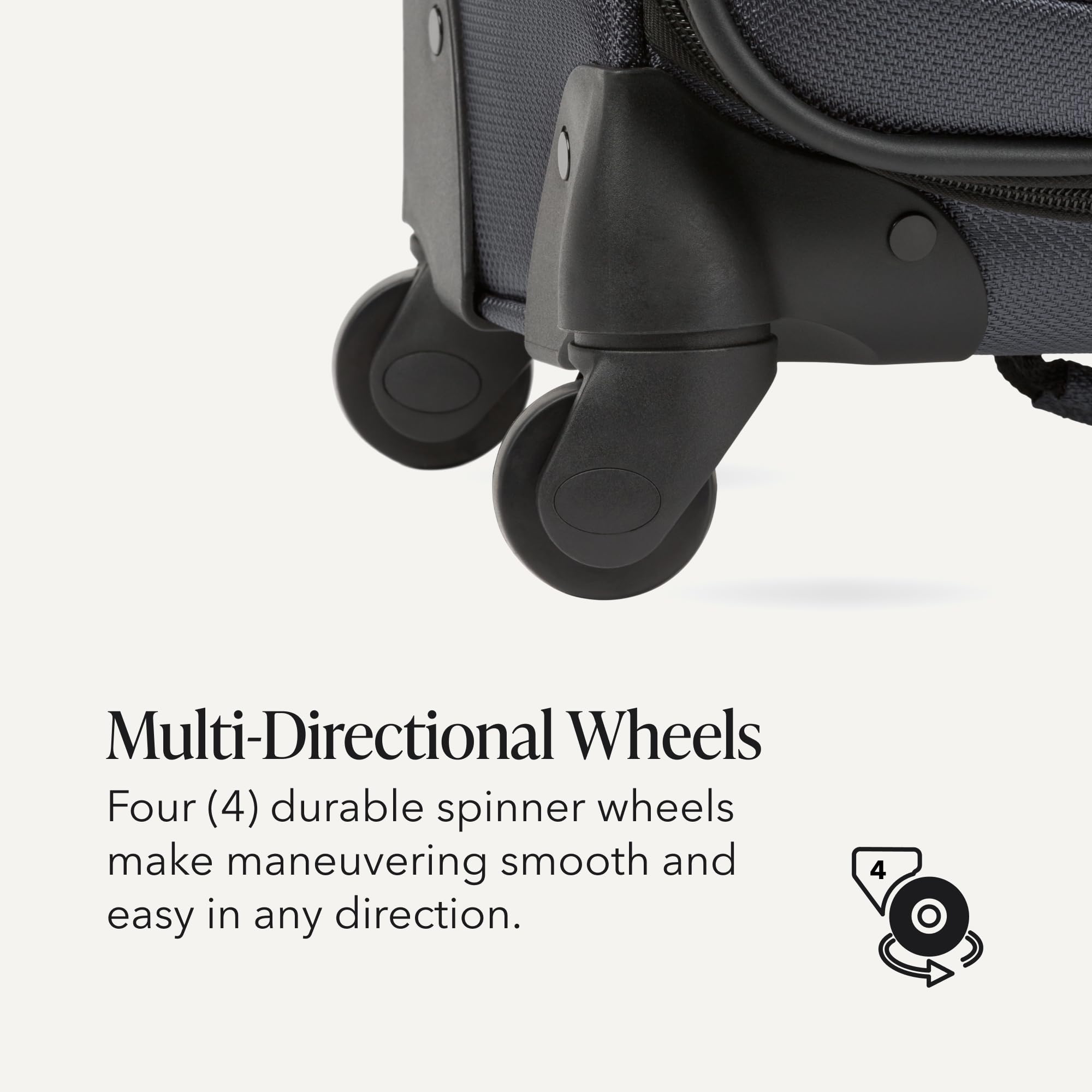 SWISSGEAR Sion Carry-On Spinner Luggage, Softside Expandable, Lightweight Suitcase, Dark Grey, 22.75-Inch view 6