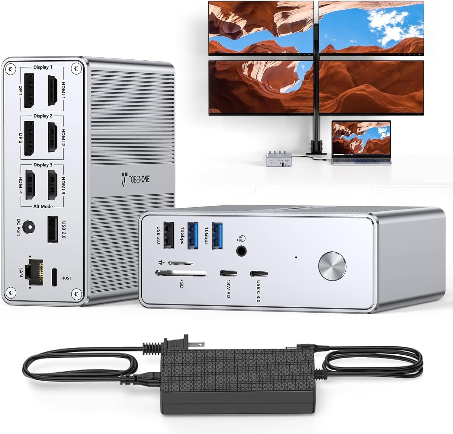 TAIFU 20V 120W Power Adapter Charger Replacement for TobenONE DisplayLink Docking Station Triple Monitor Model K1211-200600D Power Supply Cord