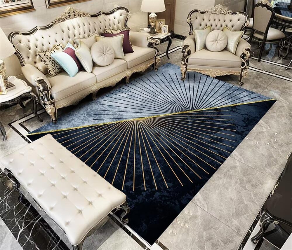 Tapis de mariage déco chambre adulte complète moderne bleu et noir 80x160