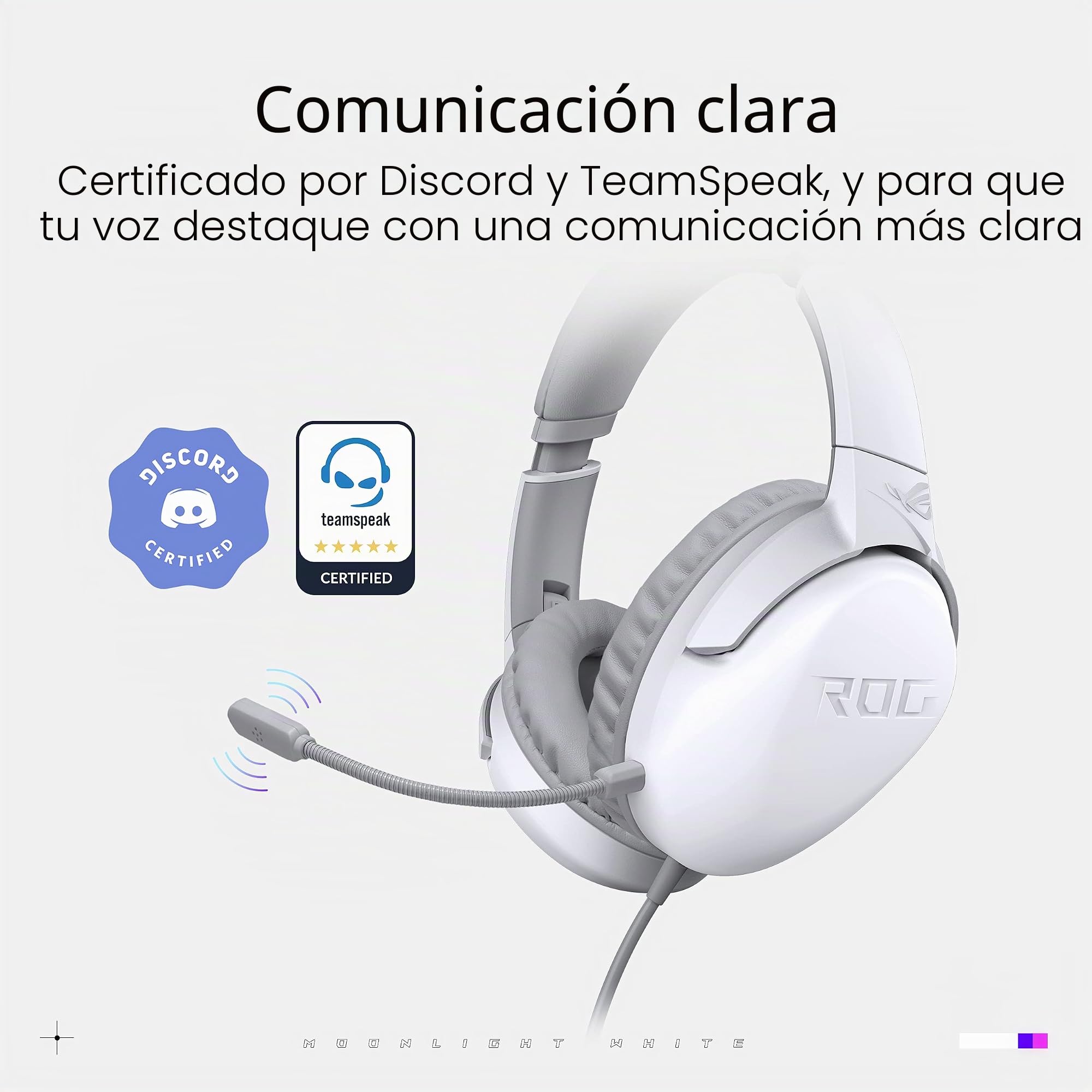 ROG Strix Go Core Moonlight White - Auriculares Gaming (sonido envolvente, comodidad increíble, compatibles con PC, Mac, teléfonos móviles, PlayStation 5, Xbox Series X y S, y Nintendo Switch) Negro