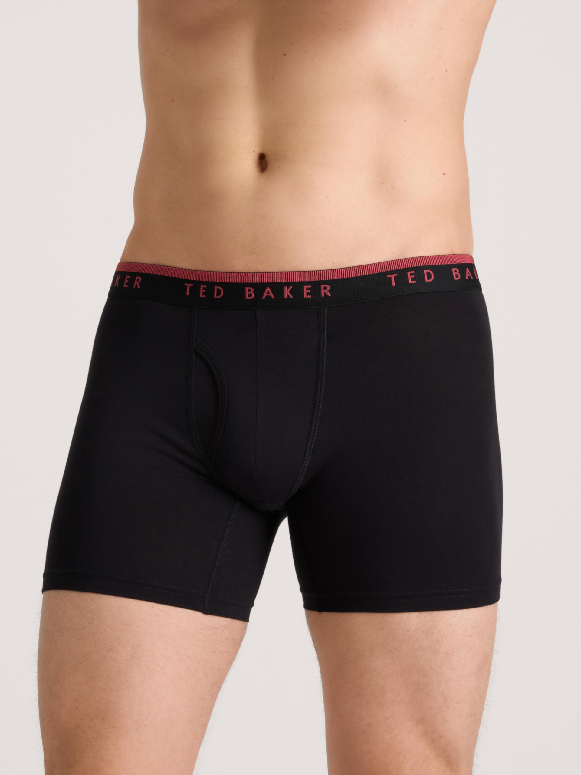 Ted Baker Męskie bokserki ze stretchem, 4 szt., czarne piękno, XL, Czarne piękno, XL