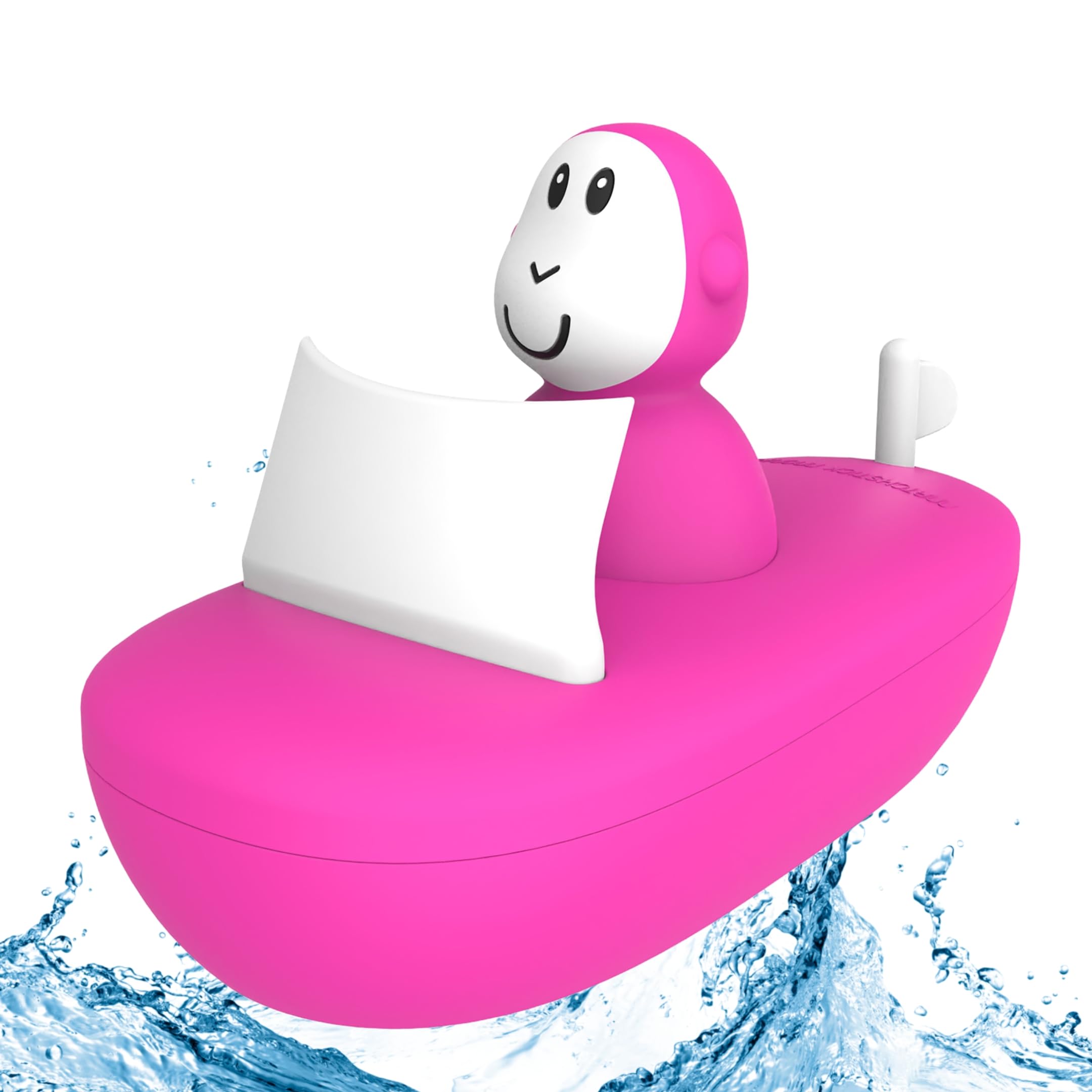 Matchstick Monkey, Bathtime Boat Set, Antimicrobial Baby Bath Toy, Easy to Grip, Sensory Learning - Boat Set (1 Wobbler + 1 Boat), 12 Months Old+, No Holes, No Mould