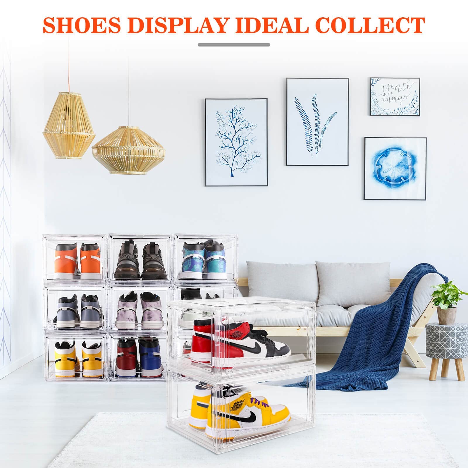 Buy Shoe Boxes Clear Plastic Stackable 3 Pack Shoe Storage for