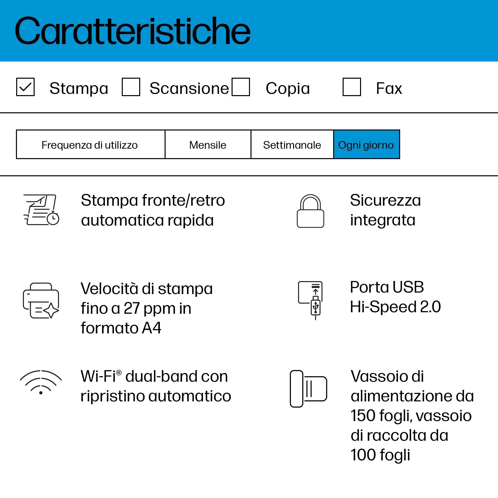 HP LaserJet M207dw Stampante a Singola Funzione A4, Stampa Fronte e Retro Automatica Bianco e Nero, 27 ppm, USB, Wi-Fi, Ethernet, Grigia