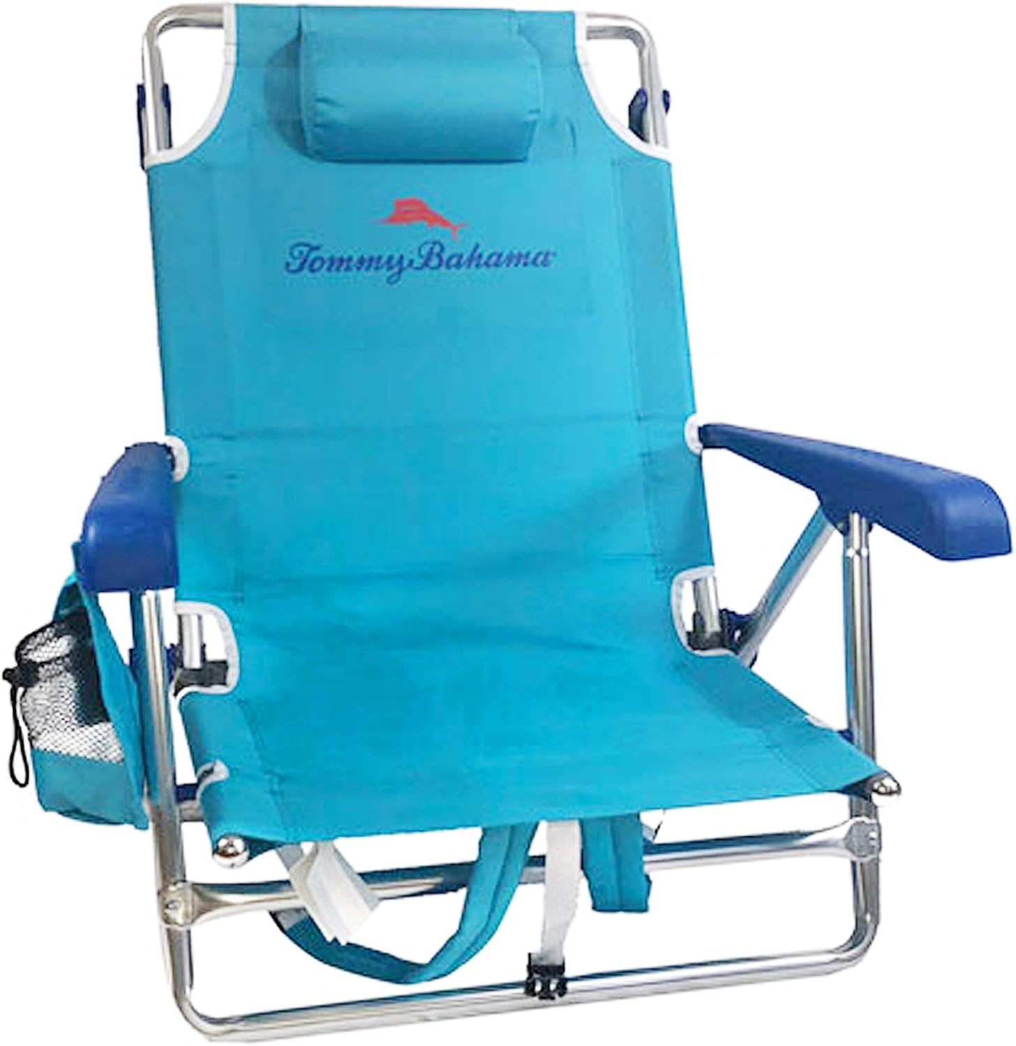 Tommy Bahama Set of 2 Backpack Beach Chairs with Cooler, Storage Pouch and Towel Bar