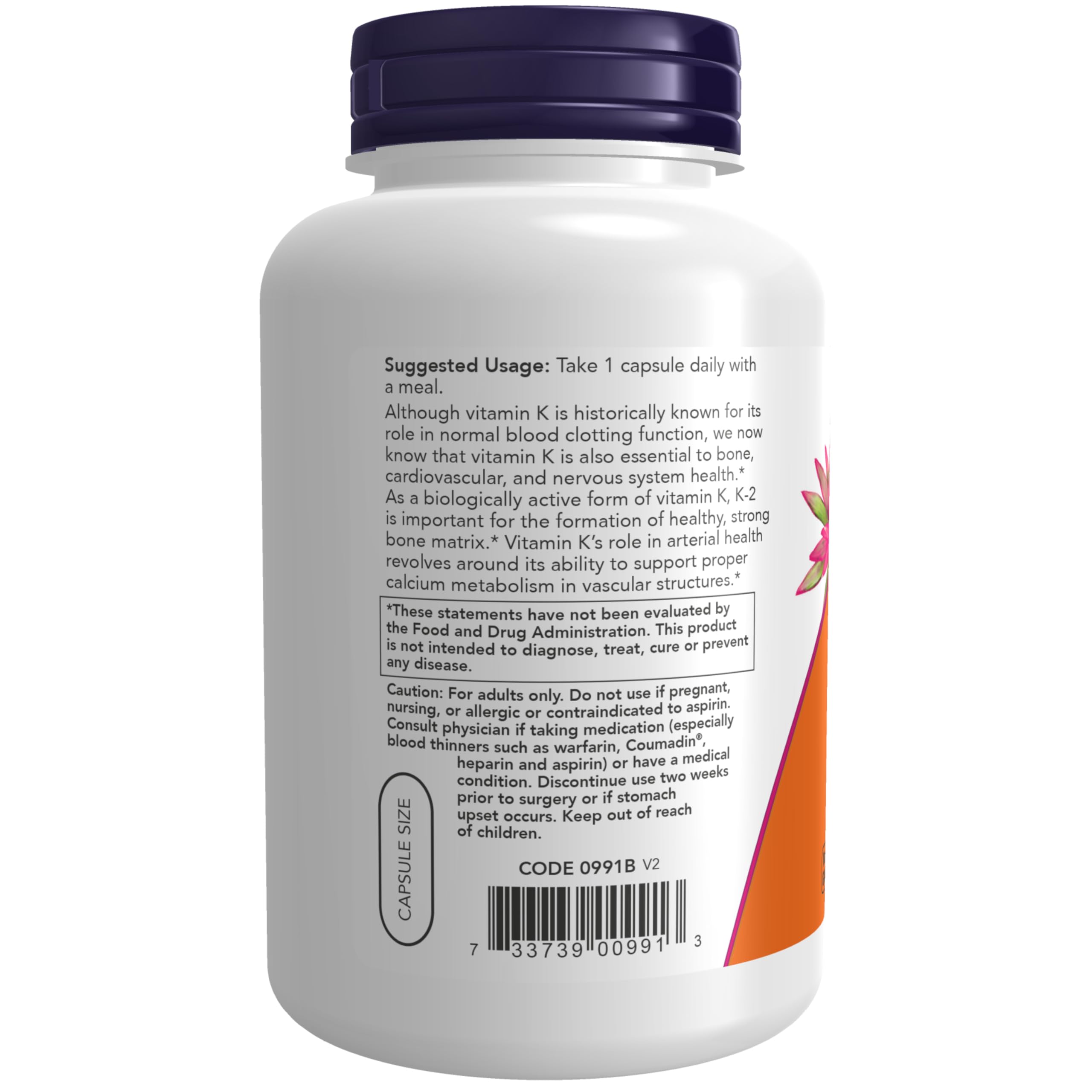 Now Supplements, Vitamin K-2 100 mcg, Menaquinone-4 (MK-4), 250 Veg Caps — Amazon image 3