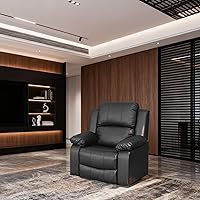 Vista 12 de Juegos de muebles de sala de estar, sofá reclinable de cuero, juego de sofá seccional con mesa de centro y portavasos, muebles de 3 piezas para sala